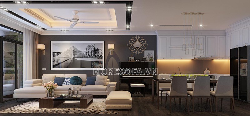 Ghế sofa góc đẹp, sang trọng cho phòng khách nhỏ